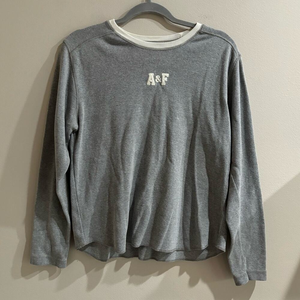 Vintage Y2K Abercrombie & Fitch Grey Long Sleeve‎ Tee